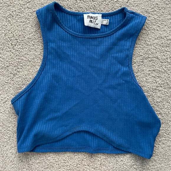PRINCESS OOLLY BLUE CROP TANK - Picture 1 of 3